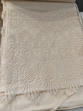 COMPLETO LENZUOLA MATR. ECRU' IN COTONE C/BALZA MACRAME'