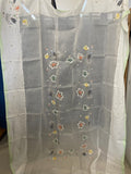 TOVAGLIA X12 ORGANZA DI COTONE BIANCO/VERDE C/RICAMO+TOVAGLIOLI