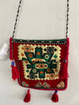 BORSA ARTIGIANALE ETNICA FANTASIA ROSSO MULTICOLOR