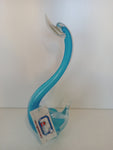 CIGNO IN VETRO STILE MURANO AZZURRO H30XL10XP5 CM