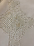 LENZUOLO SINGOLO IN COTONE BIANCO C/INTAGLIO+FEDERA