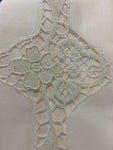 LENZUOLO SINGOLO IN COTONE BIANCO C/INTAGLIO+FEDERA
