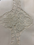 LENZUOLO SINGOLO IN COTONE BIANCO C/INTAGLIO+FEDERA