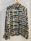 CAMICIA DIXIE TGS BEIGE FANTASIA AZZURRO/NERO