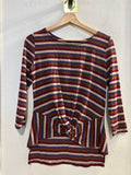 MAGLIA ALYSSA TGS A RIGHE VIOLA/COGNAC/ROSSO LAME'