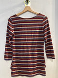 MAGLIA ALYSSA TGS A RIGHE VIOLA/COGNAC/ROSSO LAME'