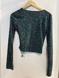 MAGLIA SCALDACUORE TGM FIORELLINI VERDE ACQUA /FUCSIA