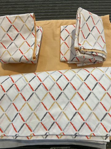 COMPLETO LENZUOLA MATR. FANTASIA ROMBI COORATI