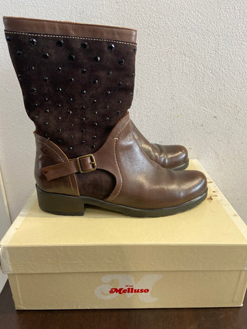 STIVALETTO MELLUSO MIS.39 PELLE/CAMOSCIO C/SCATOLO