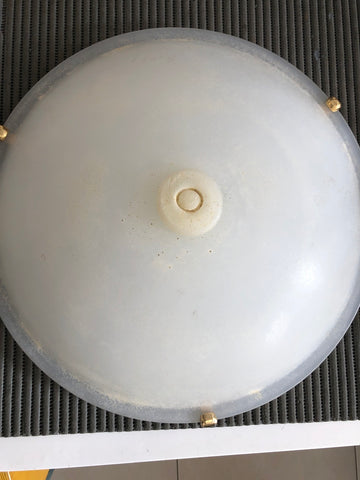 PLAFONIERA IN VETRO TIPO GHIACCIATO H8XDIAMETRO50 CM