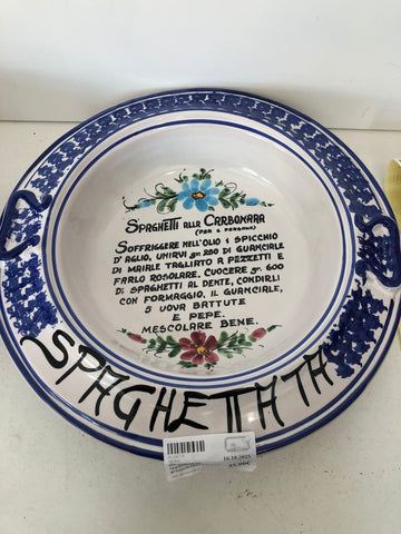 PIATTO PORTATA SPAGHETTATA TIPO CONCA H7XDIAMETRO25 CM