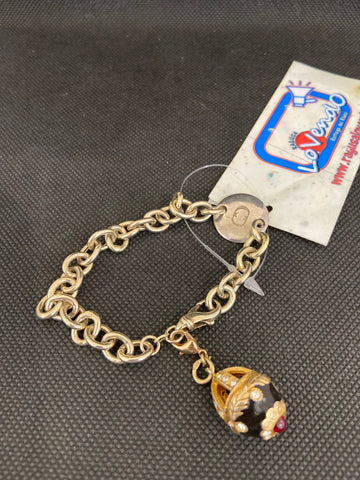 BRACCIALE C/CIONDOLO CLAMORI IN ARG 925 DORATO C/PIETRE