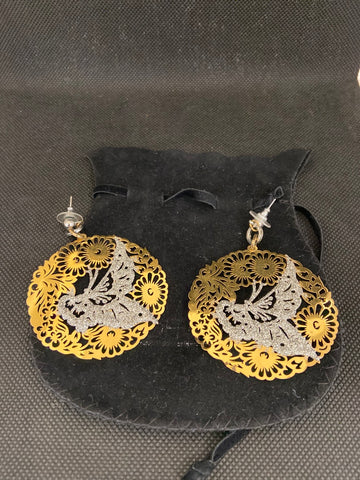 ORECCHINI CERCHIO INTAGLIATO DORATO/ARGENTATO