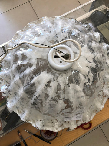 SOSPENSIONE IN VETRO TIPO GHIACCIATO H20XDIAMETRO50 CM