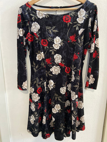 ABITO BLUESAND TGM NERO FANTASIA FIORI