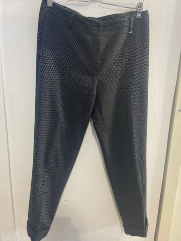 PANTALONE G&J TGL NERO A POIS BIANCHI DONNA