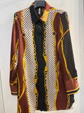 CAMICIA ZARA TGS NERO/MARRONE FANTASIA