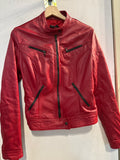 GIUBBINO DONNA TGL IN VERA PELLE ROSSA