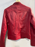 GIUBBINO DONNA TGL IN VERA PELLE ROSSA
