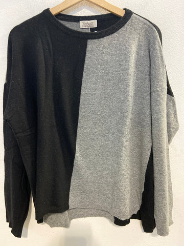 MAGLIONE MISTO LANA TGL GRIGIO/NERO DONNA