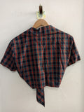 CAMICIA CORTA MOSCHINO TG44 SCOZZESE BLU/ROSSO