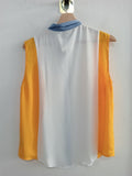 CAMICIA ZARA TGXL VELATA BIANCO/AZZURO/GIALLO DONNA