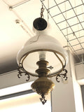 SOSPENISONE OTTONE UNA LUCE CON VETRO A CAMPANA DIAM 28