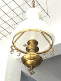 SOSPENISONE OTTONE UNA LUCE CON VETRO A CAMPANA DIAM 28
