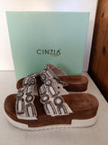 ZEPPE CINZIA SOFT MIS.39 BIANCO/MARRONE C/STRASS