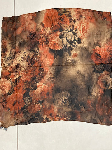 FOULARD DISMERO MARRONE FANTASIA IN SETA