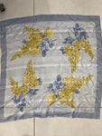 FOULARD JEAN PATOU GRIGIO A FIORI GIALLI VINTAGE