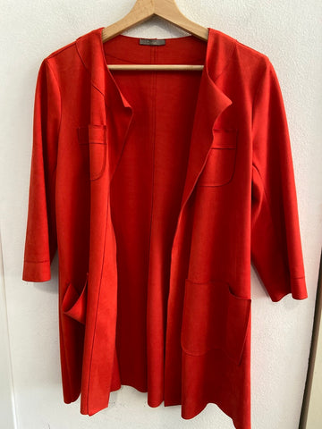 GIACCA CARDIGAN DIXIE TGM IN VELLUTO ROSSO