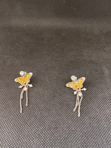 ORECCHINI PILGRIM FARFALLA GIALLA C/STRASS