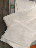 COMPLETO LENZUOLA MATR.IN COTONE BIANCO C/APPLICAZIONI E BORDINO APPLICATO