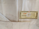 COMPLETO LENZUOLA MATR.IN COTONE BIANCO C/APPLICAZIONI E BORDINO APPLICATO