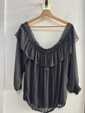 MAGLIA ZARA TGXS GRIGIO A BARCHETTA