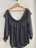 MAGLIA ZARA TGXS GRIGIO A BARCHETTA
