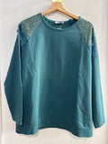 FELPA LADY CHIC TGL OTTANIO C/PIZZO E PAILETTES