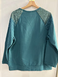 FELPA LADY CHIC TGL OTTANIO C/PIZZO E PAILETTES
