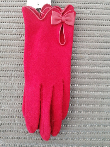 GUANTI VINCENT PRADIER ROSSI C/FIOCCO