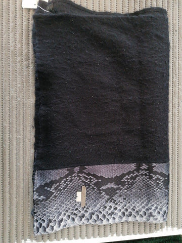 SCIARPA TRUSSARDI SETA&LANA GRIGIO/NERO