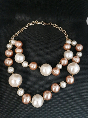 GIROCOLLO DOPPIO FILO PERLE AMBRATE