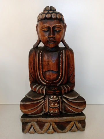 BUDDHA IN LEGNO H35XL20XP8 CM