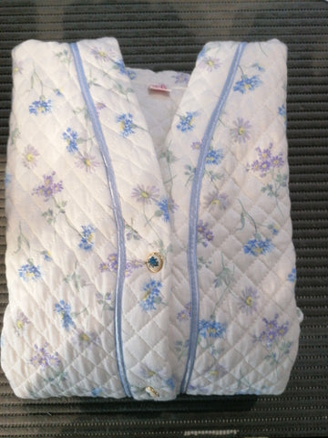 VESTAGLIA FRASI TG48 TRAPUNTATA BIANCO A FIORI