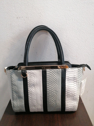 BORSA CARPISA GRIGIO/BIANCO/NERO EFFETTO PITONATO