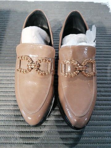 MOCASSINO LORENZO MARI MIS.37 FANGO C/STRASS