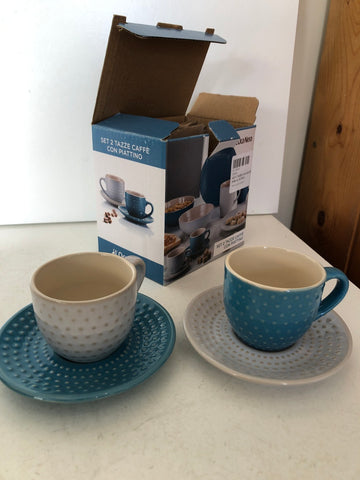 SET 2 TAZZE CON PIATTINO PARI AL NUOVO