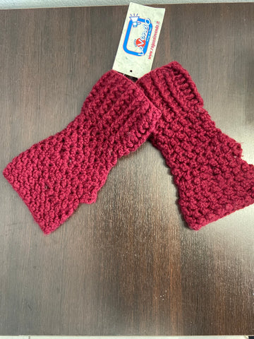 GUANTI IN LANA SENZA DITA BORDEAUX