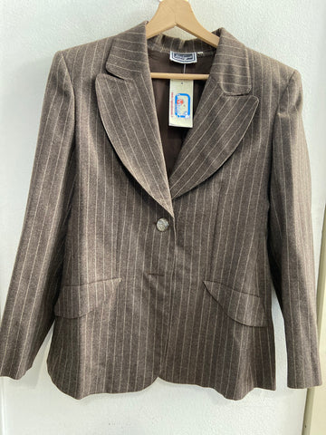 GIACCA LUISA SPAGNOLI TG44 GRIGIO RIGHE LANA