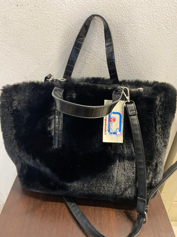 BORSA ECOPELLICCIA NERA